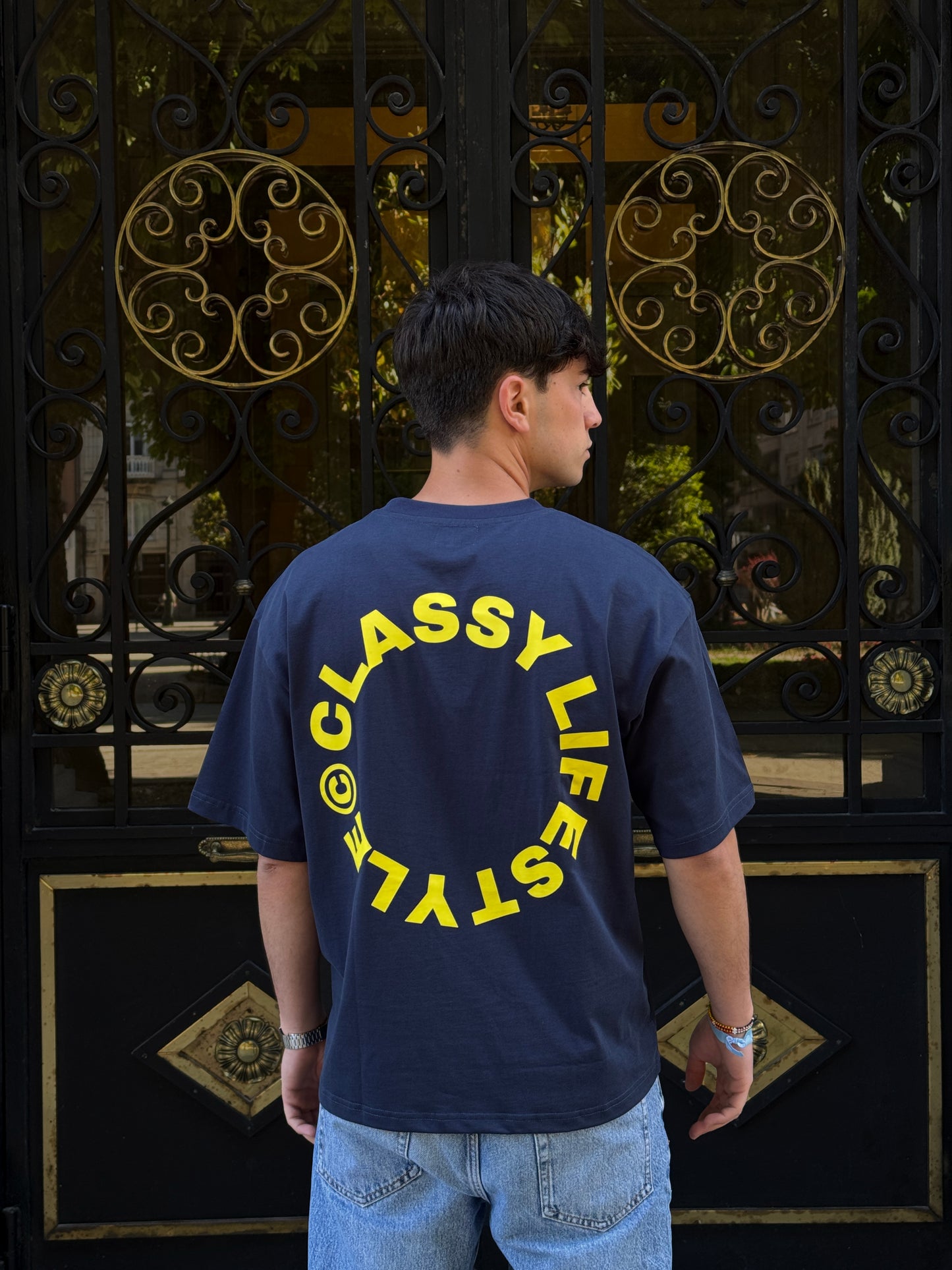 DARK BLUE CROPPED TEE