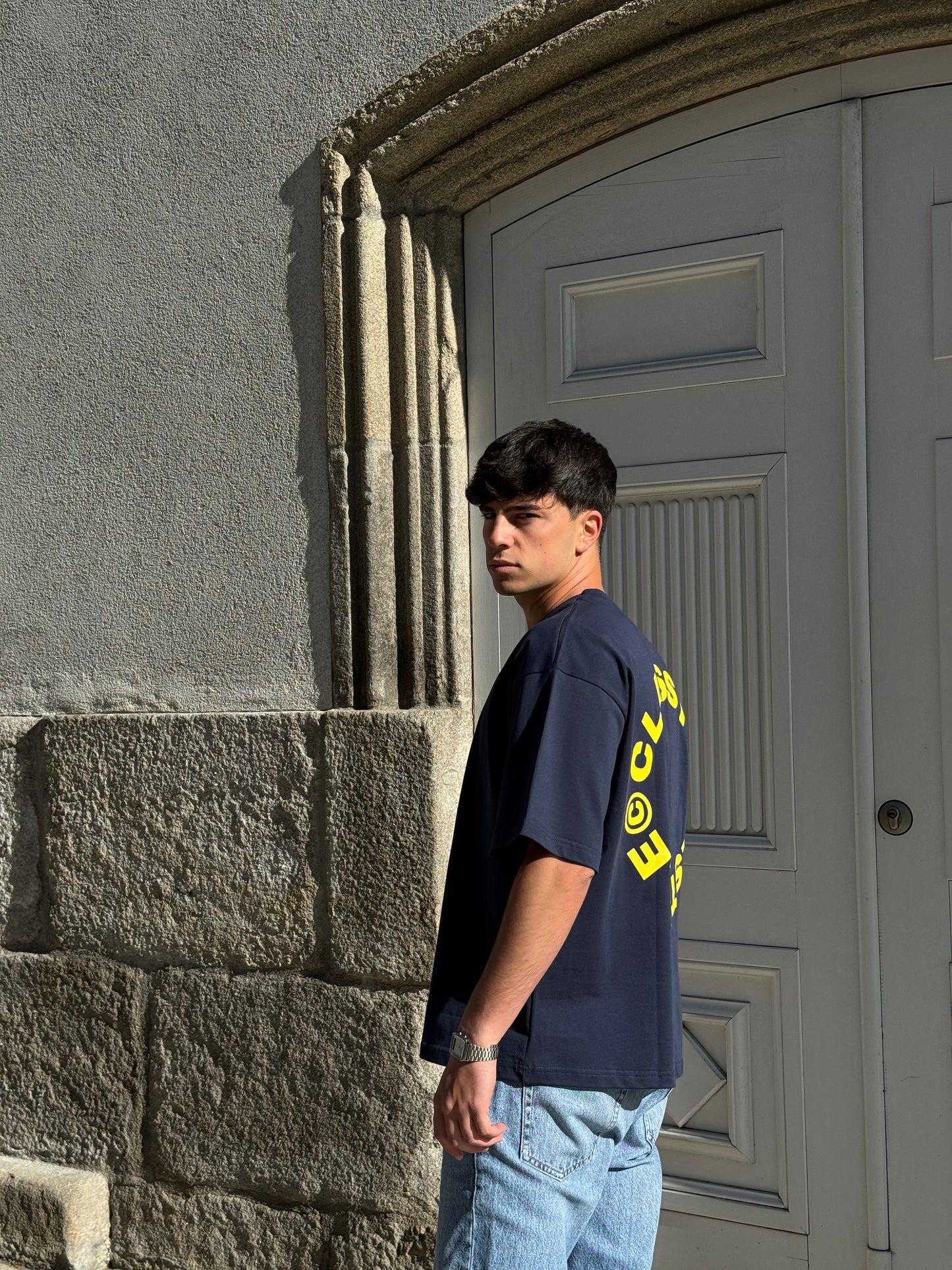 DARK BLUE CROPPED TEE